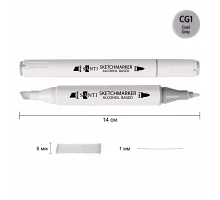 Скетч-маркер спиртовой Professional SA-CG1 холодный серый 1 Santi (390827)