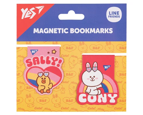 Закладки магнитные Line Friends Sally and Cony 2шт YES (708108)