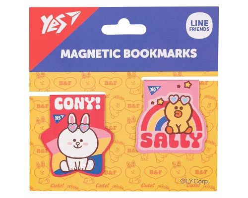 Закладки магнитные Line Friends Sally and Cony 2шт YES (708108)