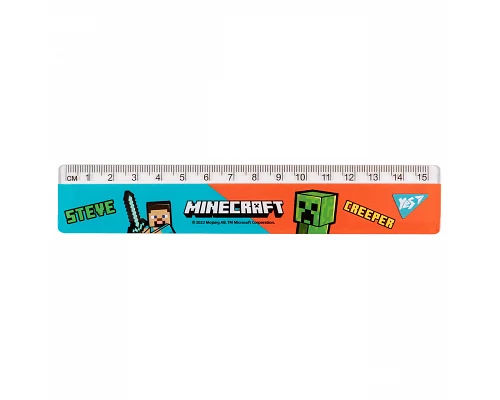 Лінійка 15 см Minecraft блакитно-червона YES (370654)