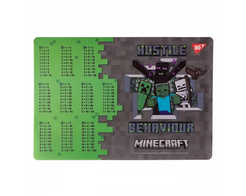 Подкладка для стола Minecraft Heroes с подсказками таблица умножения А3 YES (492249)