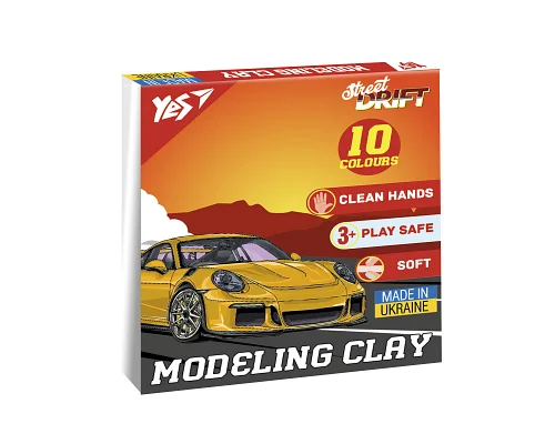 Пластилін Drift King 10 кольорів 200 г YES (540666)