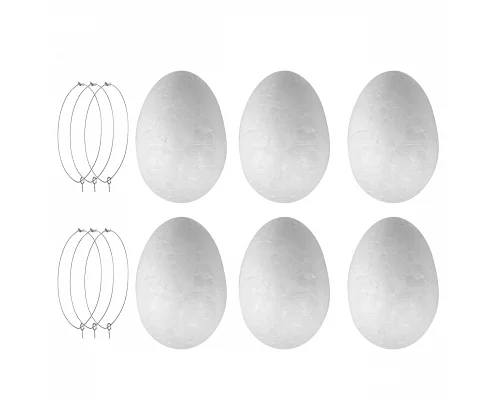 Пенопластовые заготовки Яйцо 6 штук 4 см Santi (743073)