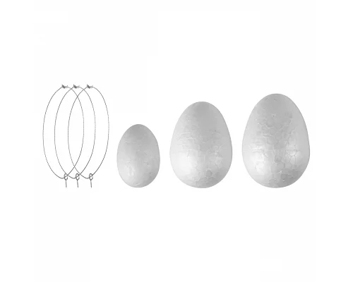 Пінопластові заготовки Яйце 3 штуки мікс розмірів Santi (743074)