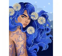 Картина по номерам с алмазной мозаикой Девушка с голубыми волосами 40*50 см. Santi (954869)