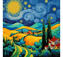 Картина по номерам с алмазной мозаикой Звездная ночь 40*40 см. Santi (954872)