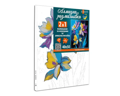 Картина за номерами з алмазною мозаїкою Загадкові квіти 40*50 см. Santi (954878)