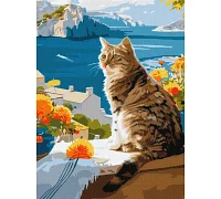 Картина за номерами Мрійливий котик 30х40 см Ideyka (KHO6608)