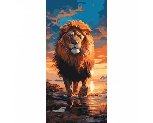 Картина за номерами Лев - Цар звірів 40х80 см АРТ-КРАФТ (11544-AC)