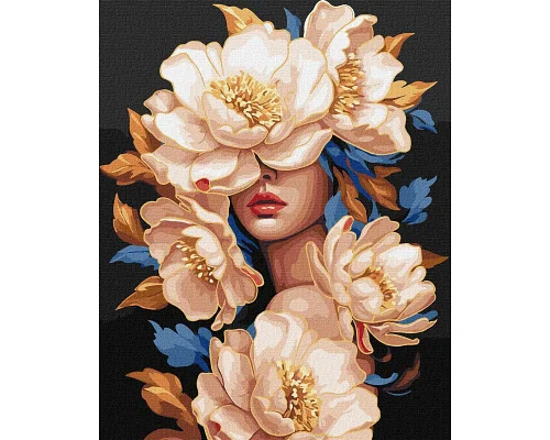 Картина за номерами Квіткова красуня з фарбами металік 40х50 см Ідейка (KHO8428)