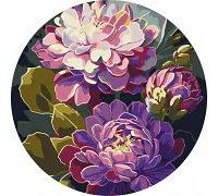 Кругла картина за номерами Вишукані квіти d26 см Ідейка (KHO-R1153)