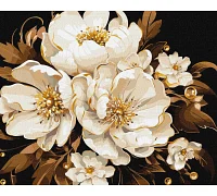 Картина за номерами Біла ніжність з фарбами металік 40х50 см Ідейка (KHO3271)
