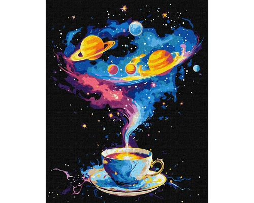 Картина за номерами Космічний вихор з фарбами металік 40х50 см Ідейка (KHO5122)