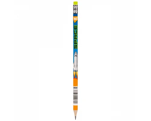 Олівець чорнографітний Space трикутний з гумкою YES (280672)