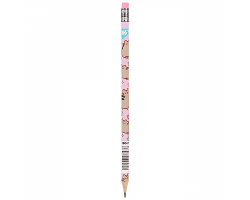 Олівець чорнографітний Pusheen Rainbow круглий з гумкою YES (280676)