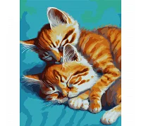 Картина по номерам Кошачья нежность, рыжие котики 40*50 Santi (954855)