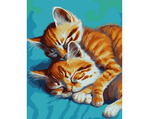 Картина по номерам Кошачья нежность, рыжие котики 40*50 Santi (954855)