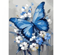 Картина за номерами з алмазною мозаїкою Метелик на квітах 40*50 см. Santi (954880)