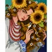 Картина по номерам с алмазной мозаикой Девушка в подсолнухах 40*50 см. Santi (954882)