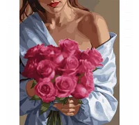 Картина по номерам с алмазной мозаикой Розовая нежность 40*50 см. Santi (954884)