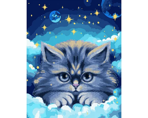 Картина за номерами з алмазною мозаїкою Мріючий кіт 40*50 см. Santi (954886)