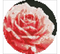 Круглая Алмазная мозаика Совершенная роза с голограммными стразами d19 Идейка (AM-R7919)