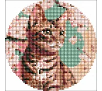 Круглая Алмазная мозаика - Очаровательный котенок d19 Идейка (AM-R7912)