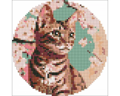 Кругла Алмазна мозаїка - Чарівне кошеня d19 Ідейка (AM-R7912)