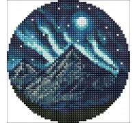 Кругла Алмазна мозаїка - Нічне сяйво з голограмними стразами d19 Ідейка (AM-R7916)
