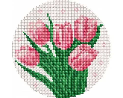 Круглая Алмазная мозаика Нежные тюльпаны d19 Идейка (AM-R7935)
