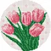 Круглая Алмазная мозаика Нежные тюльпаны d19 Идейка (AM-R7935)