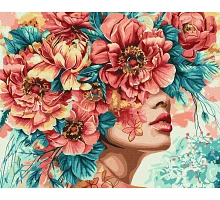 Картина за номерами Романтика дівчини з квітами 40х50 см Ідейка (KHO8445)