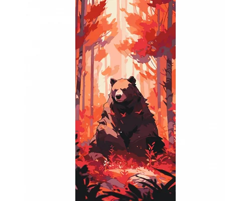 Картина за номерами Ведмідь у лісі 40х80 см АРТ-КРАФТ (11550-AC)