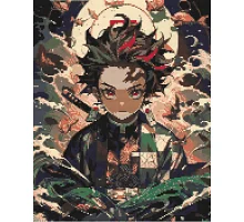 Алмазна мозаїка аніме Клинок, що розсікає демонів Тандзіро Камадо 40х50 см Орігамі (OD0870)