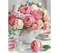 Алмазная мозаика Розовые пионы в вазе 40х50 см Оригами (OD3069)