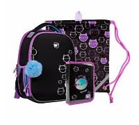Набір рюкзак шкільний ортопедичний + сумка для взуття + пенал Yes Mysterious Cats H-100 (559790)