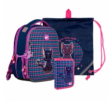 Набір рюкзак шкільний ортопедичний + сумка для взуття + пенал Yes Fantastic Kitty H-100 (559797)
