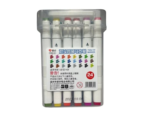 Набор скетч-маркеров 24 шт. для рисования двусторонних Aihao sketchmarker (PM554-24)