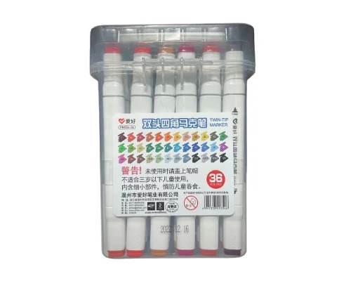 Набор скетч-маркеров 36 шт. для рисования двусторонних Aihao sketchmarker (PM554-36)