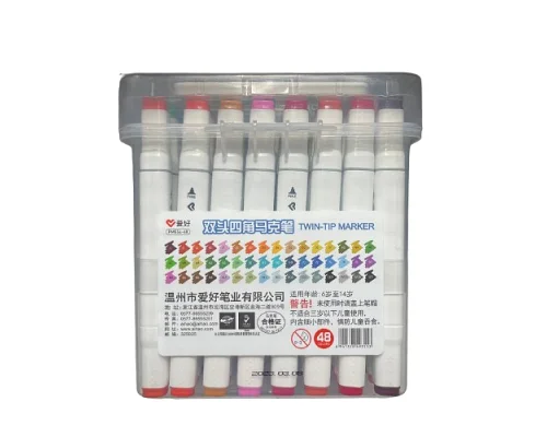 Набор скетч-маркеров 48 шт. для рисования двусторонних Aihao sketchmarker (PM554-48)