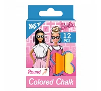 Мел цветной Barbie 12 шт круглый YES (400517)
