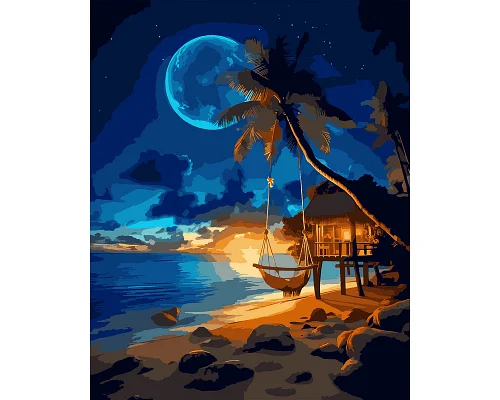 Картина за номерами Вечір на березі моря 40*50 Santi (954862)