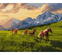 Картина за номерами Вільні духом коні 40х50 см Ідейка (KHO6609)