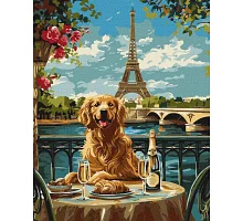 Картина по номерам Ретривер у Париже 40х50 см Идейка (KHO6627)