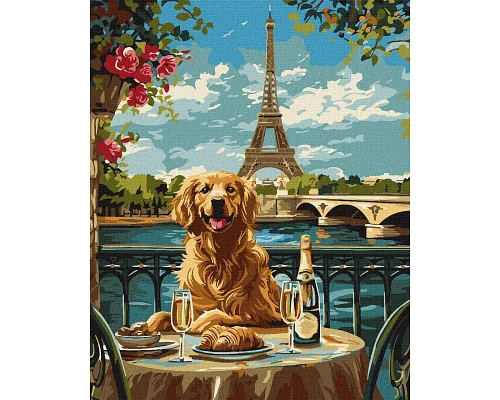 Картина по номерам Ретривер у Париже 40х50 см Идейка (KHO6627)