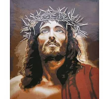 Картина за номерами Ісус із терновою короною з лаком та з рівнем розміром 30х40 см Strateg: (SS6467)