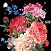 Картина за номерами Квіткова гармонія на чорному фоні розміром 40х40 см Strateg: (AV4040-26)