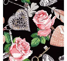 Картина за номерами Квіткове серце рожевих троянд на чорному фоні розміром 40х40 см Strateg: (AV4040-30)