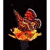 Картина за номерами Вогняний метелик на цвіті на чорному фоні розміром 40х50 см Strateg: (AH1098)