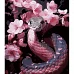 Картина за номерами Змія та рожеві відтінки на чорному фоні розміром 40х50 см Strateg: (AH1108)
